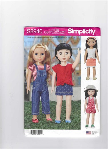 Simplicity 8940 Pattern for 14" Doll Clothes, Partial Cut, From 2019 - Etsy