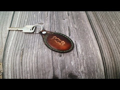 [Leather Craft]Make a Leather Key Chain DIY - Free PDF Pattern