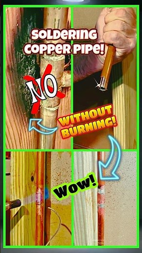 How to solder copper pipe without burning studs & drywall trick #new #youtubeshorts #diy #howto