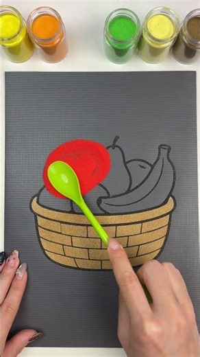 Sand painting fruit basket #viralshorts #sandasmr #oddlysatisfying #Relaxing #usashorts