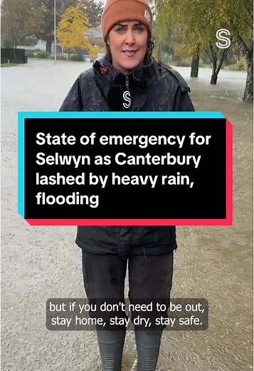 While it may look like she's standing in a river, Stuff's Juliet Speedy is actually standing in a flooded Christchurch street - and it's what hundreds of streets across Canterbury could look like today. ⁠#nz #christchurch #weather #nzstuff