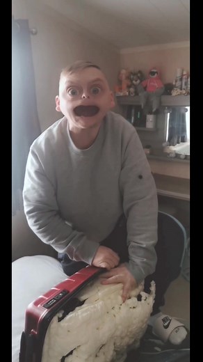 Hilarious Expanding Foam Suitcase Prank by Martin and Bex