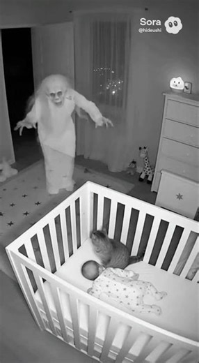Cat attacked evil ghost for baby! #horror #catvideos #baby #hantu