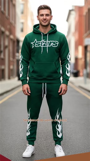 Set da uomo a due pezzi con felpa con cappuccio e pantaloni, abbigliamento sportivo casual per la corsa, color block, alla moda per l’autunno e l’inverno #fashion #streetwear #winteroutfit #tracksuit #sportswear #clothing #hoodies #gymclothes #fashionshapewear #fastfashion