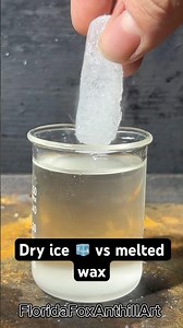 Dry ice 🧊 vs melted wax #science #satisfying #experiment #asmr #dryice