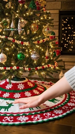 Handmade Crochet Christmas Tree Skirt ✨