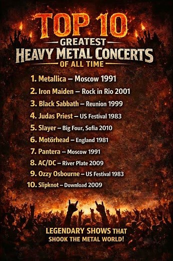 The Top Ten Greatest Heavy Metal concerts of all time