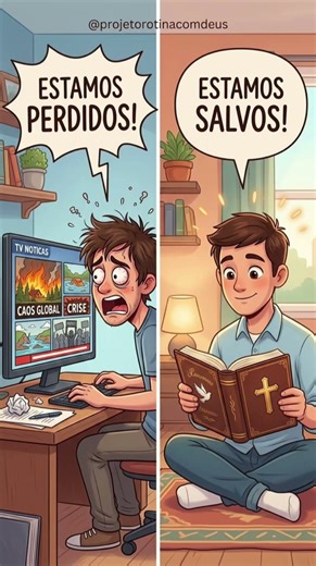 Enquanto o mundo grita “estamos perdidos”… a fé responde: “estamos salvos.” 🙏