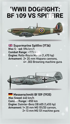 Bf 109 vs Spitfire - Legendary WWII Fighters Compared