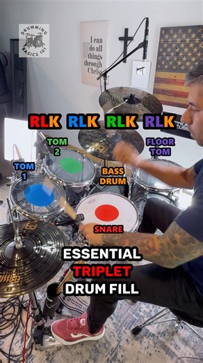 Triplet Drum Fill Made Simple 🥁 #drums #drumlessons #easy