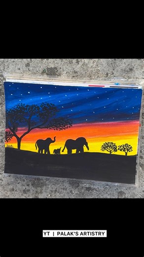 Wildlife Scenery Painting | #art #easy #elephant #wildlife #painting