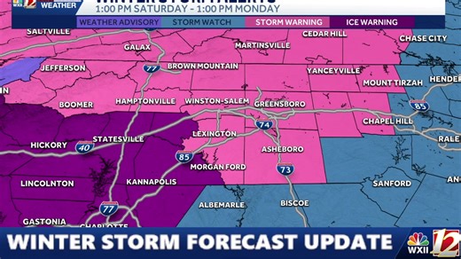 HAPPENING NOW: Major winter storm set to impact the Carolinas this weekend. Get the latest forecast update here. https://www.wxii12.com/article/north-carolina-winter-storm-forecast-tracker/70097445 | WXII 12 NEWS