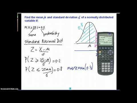 Mean and Standard Deviation of a Normal Distribution