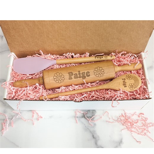 Personalized Baking Gift Box: Engraved Beechwood Utensils - Etsy