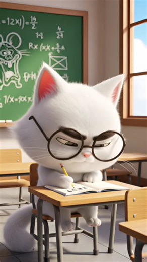 Cat Writing a Test #CatCartoon #FunnyCat #CatAnimation #CuteCat