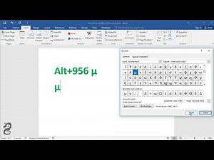 How to type Mu Symbol in Word