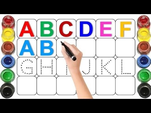 Alphabet, ABC song, ABCD, A to Z, kids rhymes, learn Colors name, writing dotted lines for toddlers,