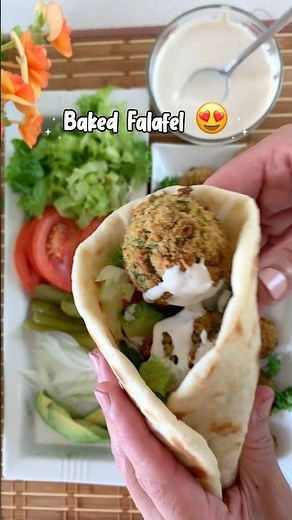 The Best Baked Falafel Ever 😍 #vegan #falafel #recipe #glutenfree #viralvideo #fyp #food #easy