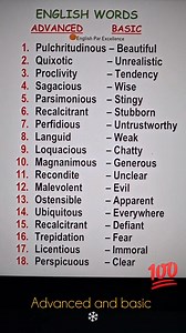 779K views · 3.8K reactions | Advanced words & basic synonyms. #english #education #englishlanguage #englishvocabulary | English Par Excellence | Facebook