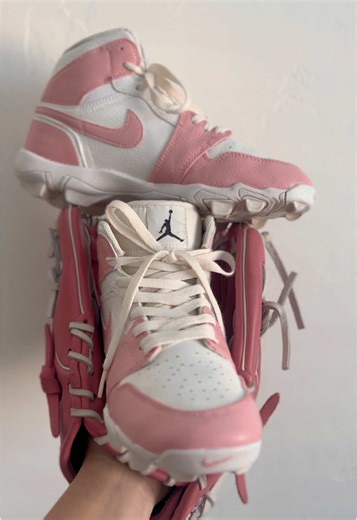 I couldn’t find pink cleats for my son, so I got to work 🩷 #diy #baseball