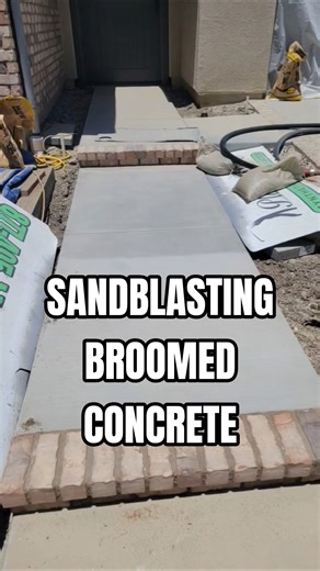 Sandblasting Finish on Broomed Concrete