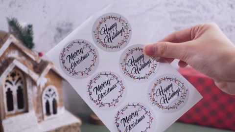 360 Pcs 2 Inch Merry Christmas Stickers Holiday Stickers for Envelopes Round Christmas Envelope Seals Xmas Tag Circle Holiday Lights Label for Xmas Greeting Card Gift Wrapping