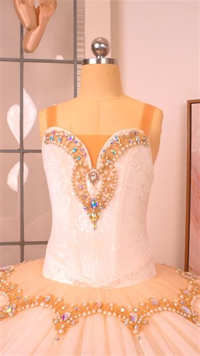 TUTU PALAZZO | classical tutus | tutu maker on Instagram: "✨ New Hire of the Week ✨ Elegant and radiant, this gorgeous cream embossed velvet leotard sits atop layers of cream and ivory net, creating a classic tutu silhouette. Gold appliqué and glitter tulle catch the light beautifully, while abundant pearls and crystals add a sparkling, luxurious finish 💕 Perfect For: ✨ Paquita ✨ Dulcinea ✨ Raymonda ✨ Wedding Variations ✨ Kitri’s Wedding ✨ Aurora’s Wedding ✨ Spanish Solos ✨ Classical Solos A ti