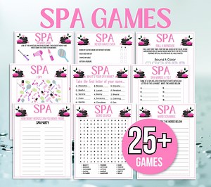 Spa Party Games Printable, Spa Party Activities, Girls Spa Party Games, Spa Game Bundle, Kids Spa Party Birthday Games, Girls Pamper Party - Etsy