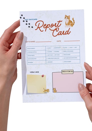 Cat Daycare Report Card – Editable Pet Sitter Daily Log (instant Download PDF) - Etsy