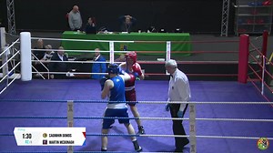 Last bout of the night: Caoimhin Dowds (Oliver Plunkett) and Martin McDonagh (Ballymun) battle it out at 83kg 🎥https://page.inplayer.com/iaba/ | Boxing Ireland