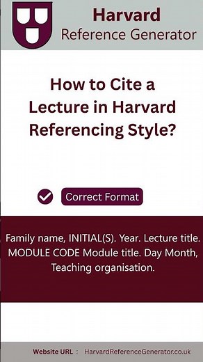 How to Cite a Lecture in Harvard Referencing Style Complete Guide by Harvard Reference Generator