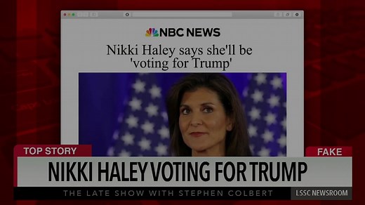 The following ad has been paid for by whoever owns Nikki Haley. #Colbert