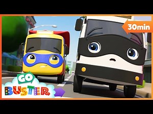 Super Hero Buster Saves the Day - SONG! Go Buster - Bus Cartoons & Kids Stories