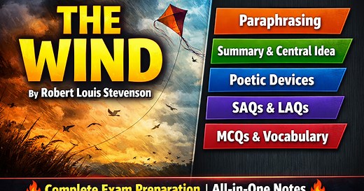 The Wind, By Robert Louis Stevenson – Complete Poem Explanation | Summary & Analysis