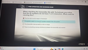 When using Techstream to check transmitter IDs, you notice the ... | Filo