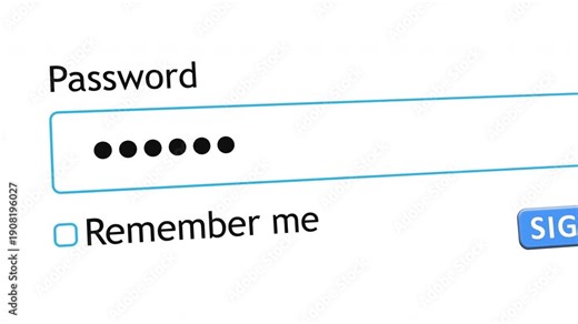 User types a password into a form box on a website using a computer. The screen displays a plain white background. Action occurs during a typical online login process.