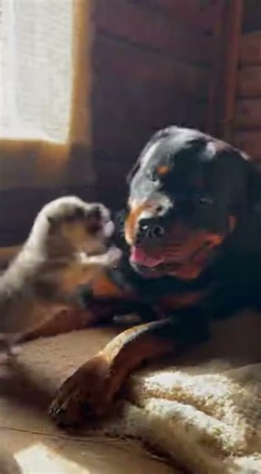 A Royalty Cane Corso help abandoned newborn to pet at home #sora #Gemini #AI