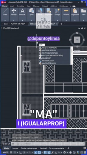 9.5K views · 160 reactions | En este video te enseñaremos a igualar las propiedades de objetos en AutoCAD con el comando "MATCHPROP / MA" (En español, Igualar propiedades) Suscribete para más contenido! https://www.youtube.com/c/depuntoylinea #arquitectura #arquitecto #ingenieria #ingenieriacivil #TUTORIAL #TIPS #autocadtips #architecture #architect #autocadtutorial #revit #cad | De Punto y Línea | Facebook