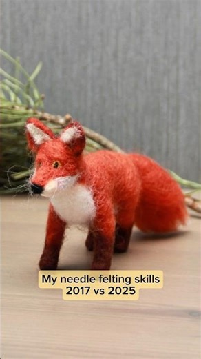 My progress in needle felting #foxsculpture #animalsculpture #needlefelting #petcommission