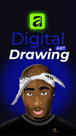 Digital Art Drawing In Affinity By Canva | Tupac Shakur