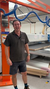 Simon explains our rear loading Homag beam saw, showing how we cut boards with precision and efficiency  #weddjoinery #carpentry #bespokejoinery #bespokejoinerydesign #craftsman #homag #beamsaw #machine #machinery #woodwork #cambridge | Wedd Joinery | Facebook