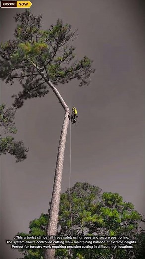 Advanced Tree Climbing Technique for Safe Cutting and High-Level Maintenance in Forestry Work
