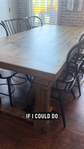 Here’s the final reveal of my DIY dining table and I’m so excited by how this turned out. Make sure you check out Parts 1-5 posted on my page to see how I made this beautiful table. #diytable #diytok #diyfarmhousetable