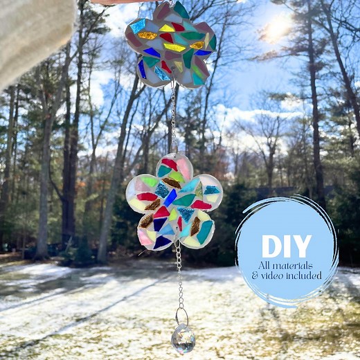 DIY Stained Glass Mosaic Suncatcher Kit: Adult Craft Kit - Etsy