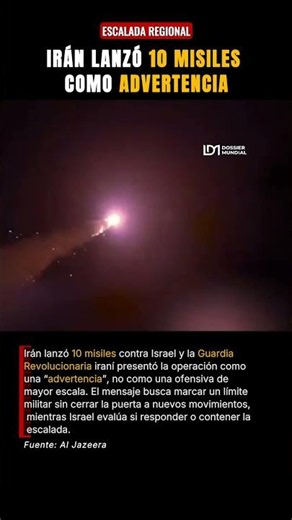 Irán lanzó 10 misiles como advertencia