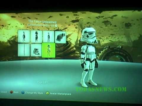 Star Wars XBOX 360 LIVE Avatar Items The Force Unleashed TFU