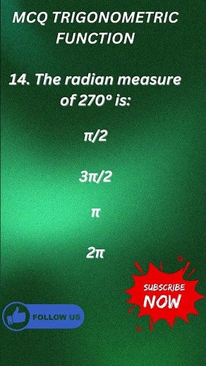 Understanding the Radian Measure of 270 Degrees | Trigonometric Functions Simplified #mathshorts