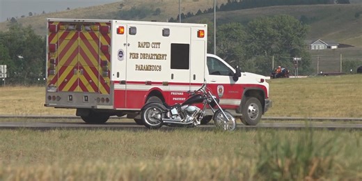 South Dakota Highway Patrol motorcycle trooper gives safety tips amidst heavy Sturgis Rally traffic