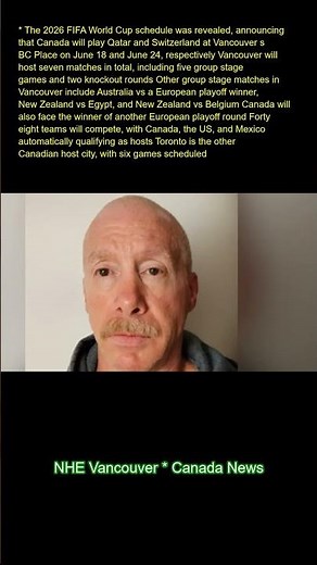 The 2026 FIFA World Cup schedule was revealed, announcing that Canada will play Qatar and Switzerlan