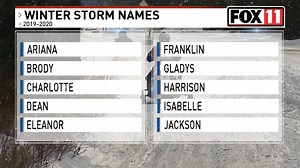FOX 11 reveals the 2019-20 winter storm names